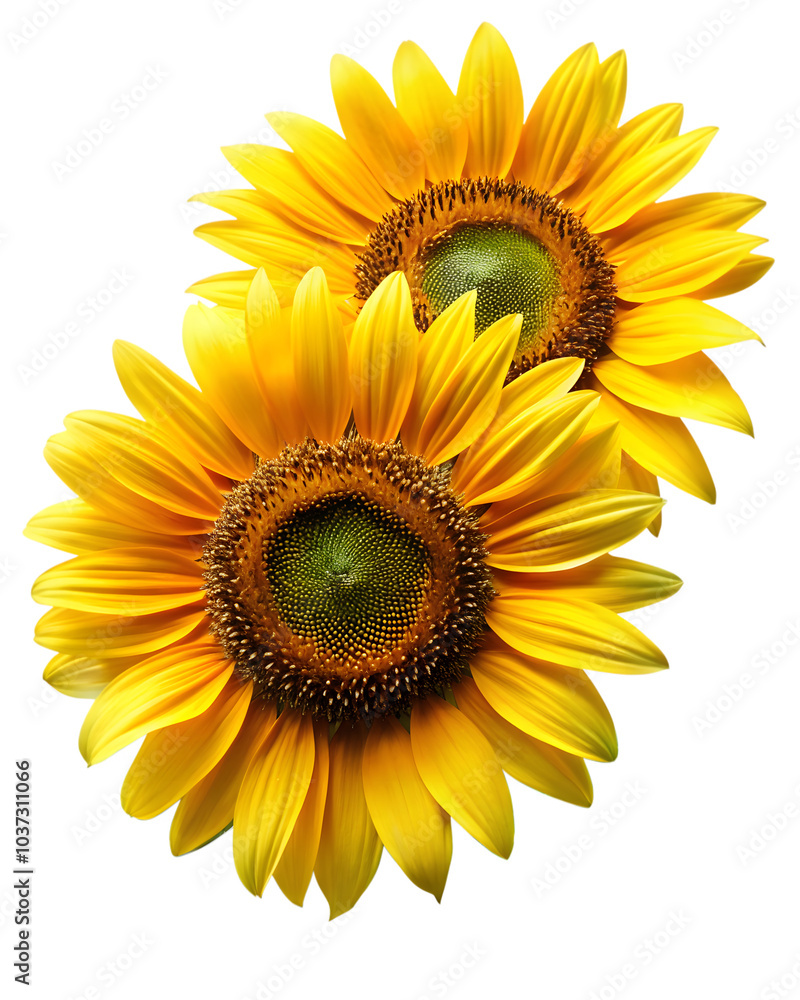 Fototapeta premium sunflowers are isolated on a transparent background