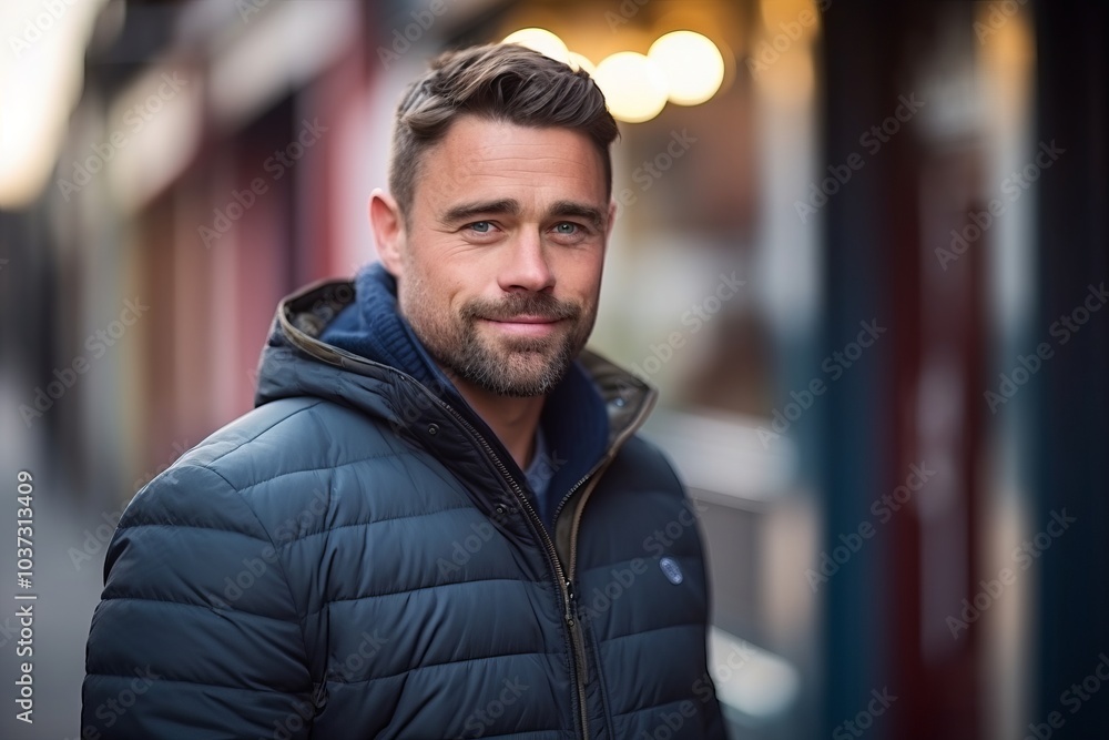 Portrait of a handsome young man in a winter jacket outdoors. Portrait of a handsome young man in a winter jacket outdoors.