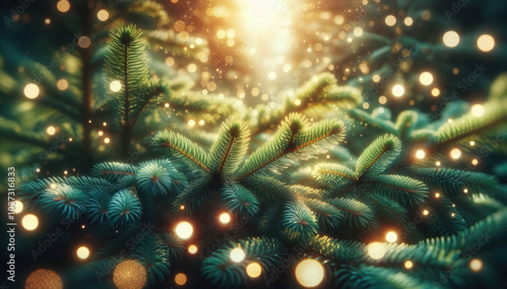 Magical Pine Branches: An Ultra-Realistic 8K Digital Artwork Featuring Close-Up Green Pine Needles, Warm Golden Bokeh Lights, and a Soft, Dreamy, Festive Atmosphere Magical Pine Branches: An Ultra-Realistic 8K Digital Artwork Featuring Close-Up Green Pine Needles, Warm Golden Bokeh Lights, and a Soft, Dreamy, Festive Atmosphere