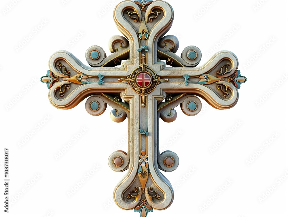 A 3D Christian iconography clipart religious symbol