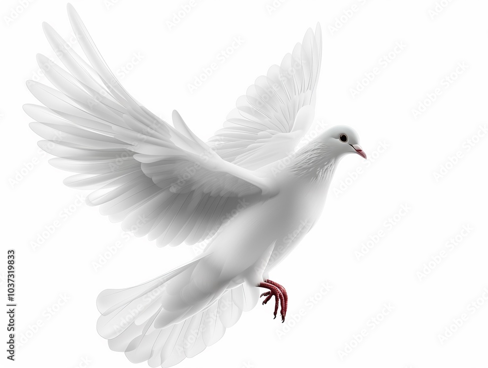 A 3D dove clipart Christian peace symbol A 3D dove clipart Christian peace symbol