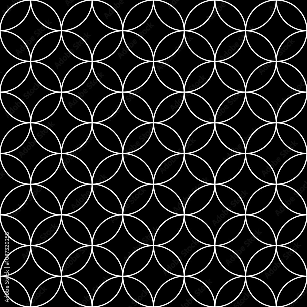Naklejka premium Geometric seamless pattern. Vector background. Black and white.