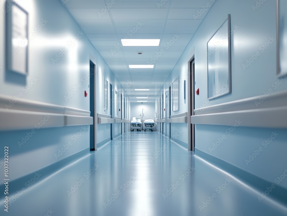 A clean, well-lit hospital corridor featuring smooth floors and simple decor, suggesting a calm and sterile environment. A clean, well-lit hospital corridor featuring smooth floors and simple decor, suggesting a calm and sterile environment.