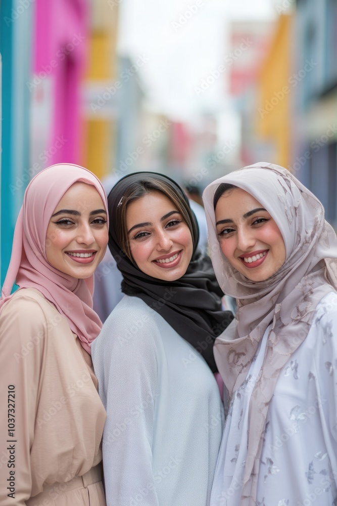 Arabic Women of Different Ages and Nationalities Smiling at the Camera Arabic Women of Different Ages and Nationalities Smiling at the Camera