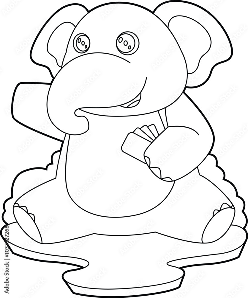 Fototapeta premium Elephant Poker Poker cards Animal Vector Graphic Art Illustration