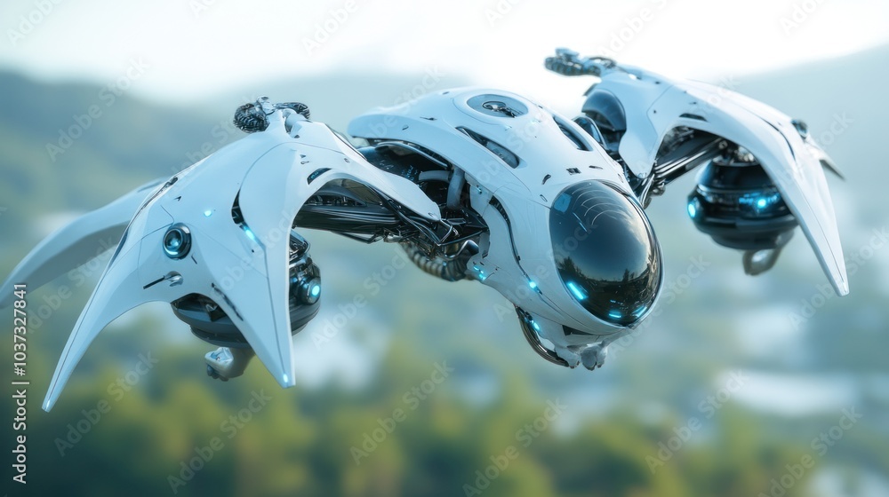 Flying animal-inspired robots with advanced AI for surveillance and environmental analysis. Flying animal-inspired robots with advanced AI for surveillance and environmental analysis.