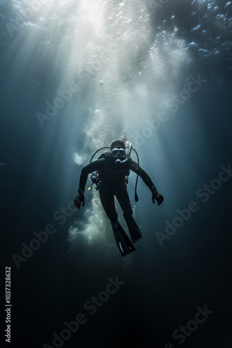 Scuba Diver Exploring Underwater Depths