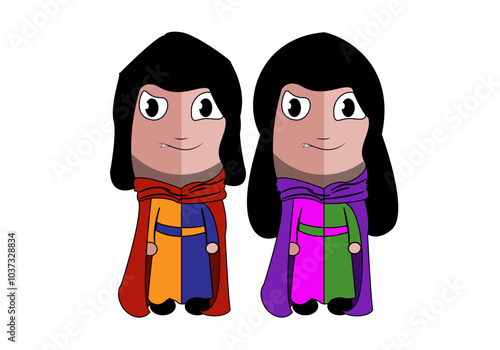 Pareja de guerreros medievales, chico y chica