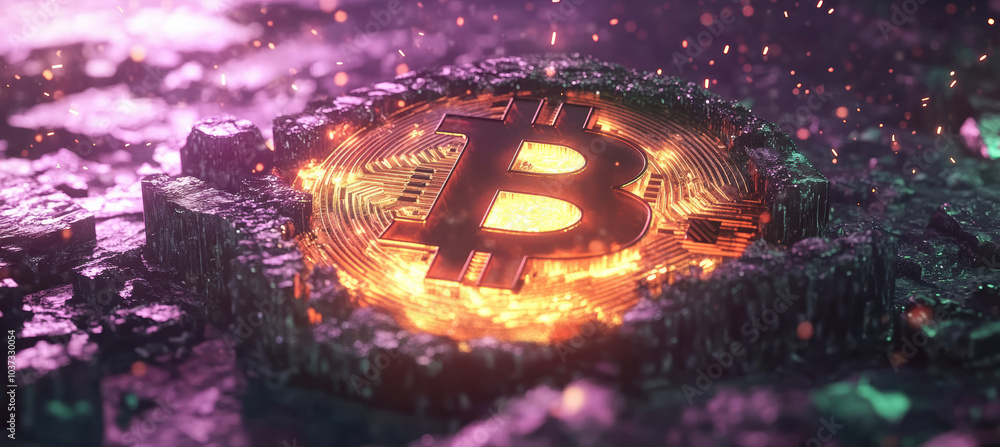BTC Logo with Colorful Lighting BTC Logo with Colorful Lighting