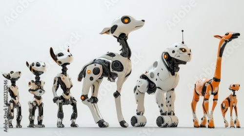 Interactive animal robots with lifelike designs and smart AI, set against a white background.