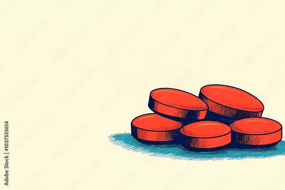 A collection of medical pills on a plain background, perfect for visuals related to healthcare, medication, and pharmaceutical services. A collection of medical pills on a plain background, perfect for visuals related to healthcare, medication, and pharmaceutical services.