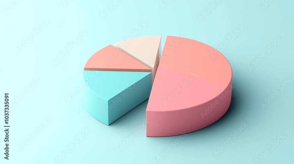 Obraz premium Colorful Pie Chart on Light Background