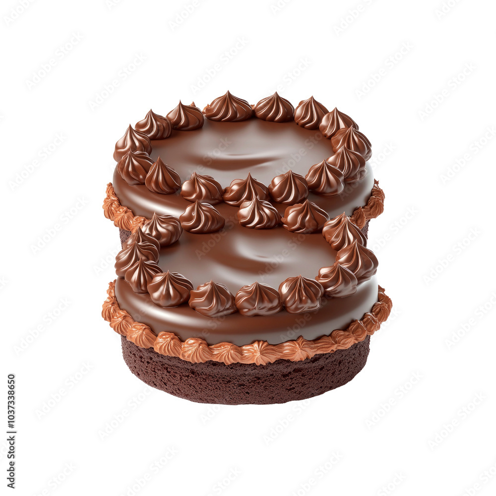 Delicious Chocolate Cake with Swirls of Icing Delicious Chocolate Cake with Swirls of Icing