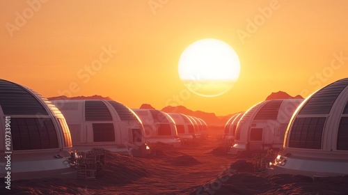 Wallpaper Mural Advanced solar farms, alien sun, reflective technology, sci-fi setting Torontodigital.ca