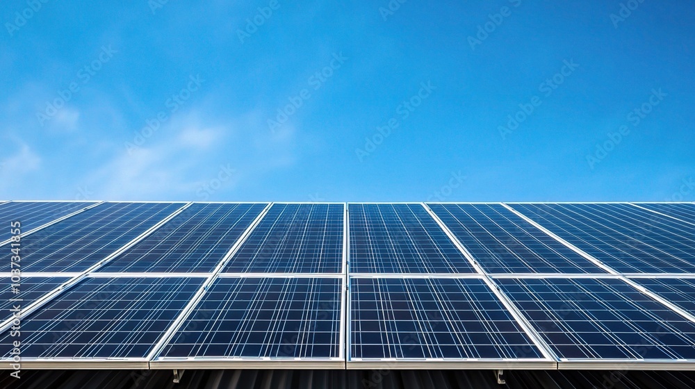 Solar Panels Under Clear Blue Sky Solar Panels Under Clear Blue Sky