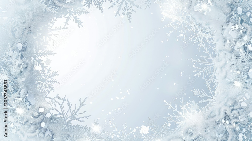 Obraz premium a snowflake decoration background with a white and gray color scheme