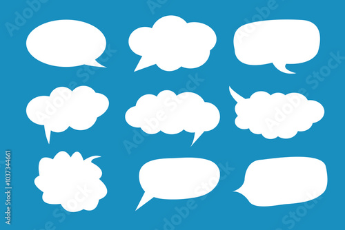 Speech bubble icon set to communication geometric graphic element.