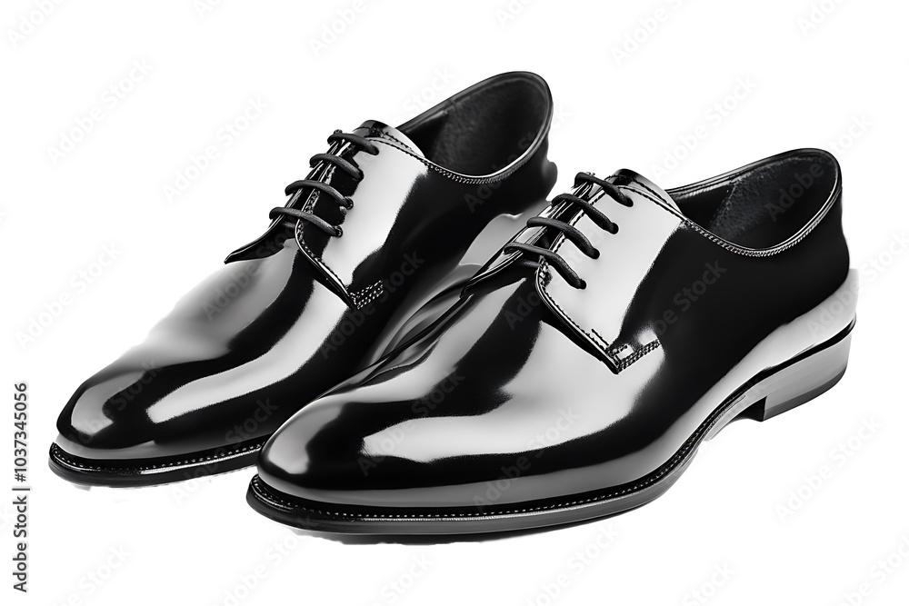 black shoes isolated on a white transparent background black shoes isolated on a white transparent background
