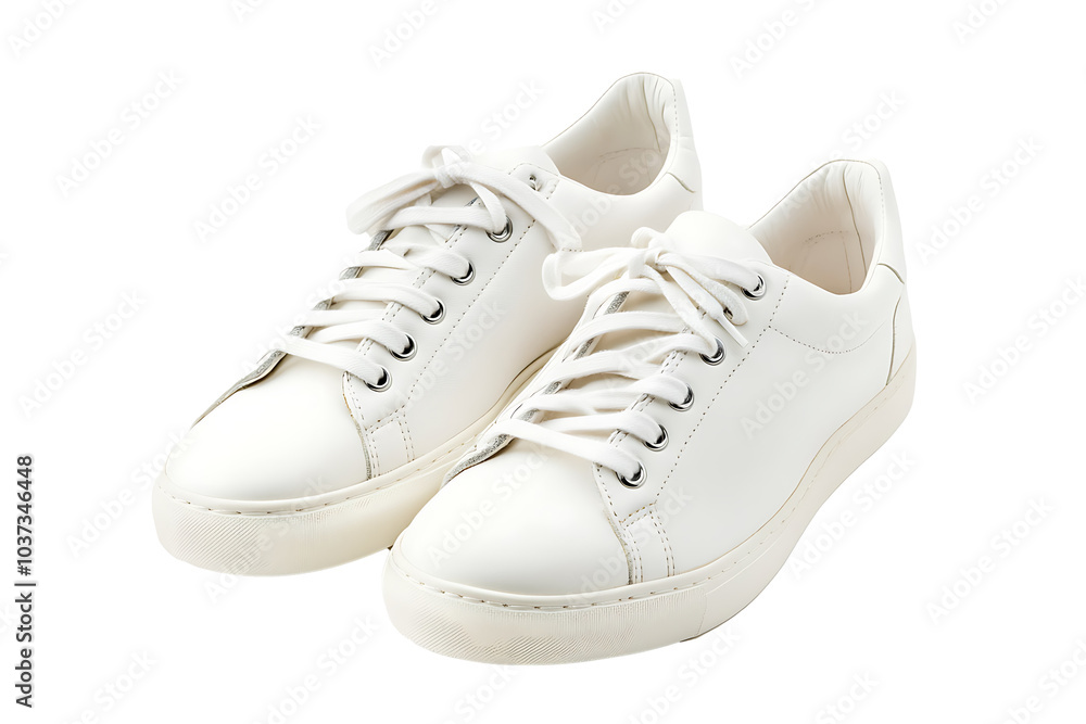 white sneakers isolated on a white transparent background white sneakers isolated on a white transparent background