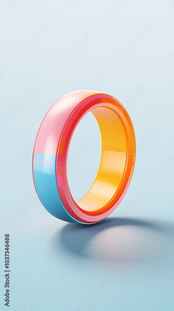 Colorful abstract ring on light blue background Colorful abstract ring on light blue background