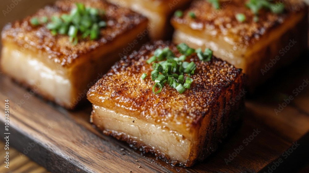 Deliciously Seared Pork Belly with Green Onions Deliciously Seared Pork Belly with Green Onions
