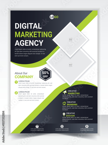 Modern digital marketing agency flyer template

