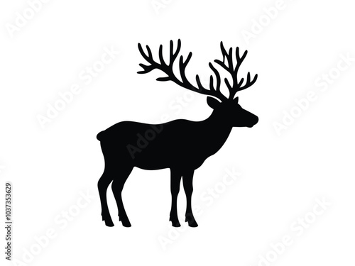 Reindeer Silhouette | Christmas Wildlife Design