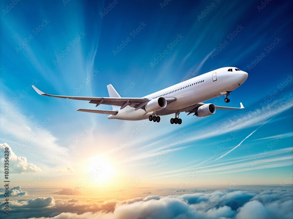 Plane with Banner in the Sky for Advertising - Simple Landscape Photography Plane with Banner in the Sky for Advertising - Simple Landscape Photography