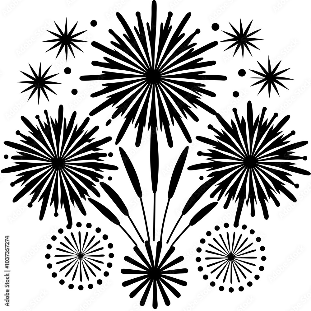 Diwali Fireworks vector silhouette Diwali Fireworks vector silhouette