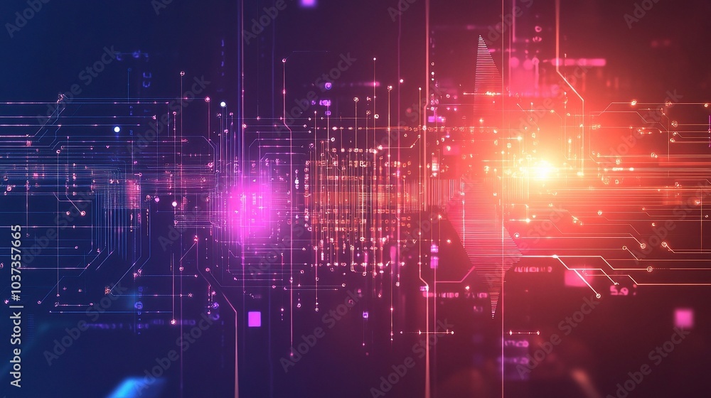 Vibrant Abstract Technology Background with Data Elements