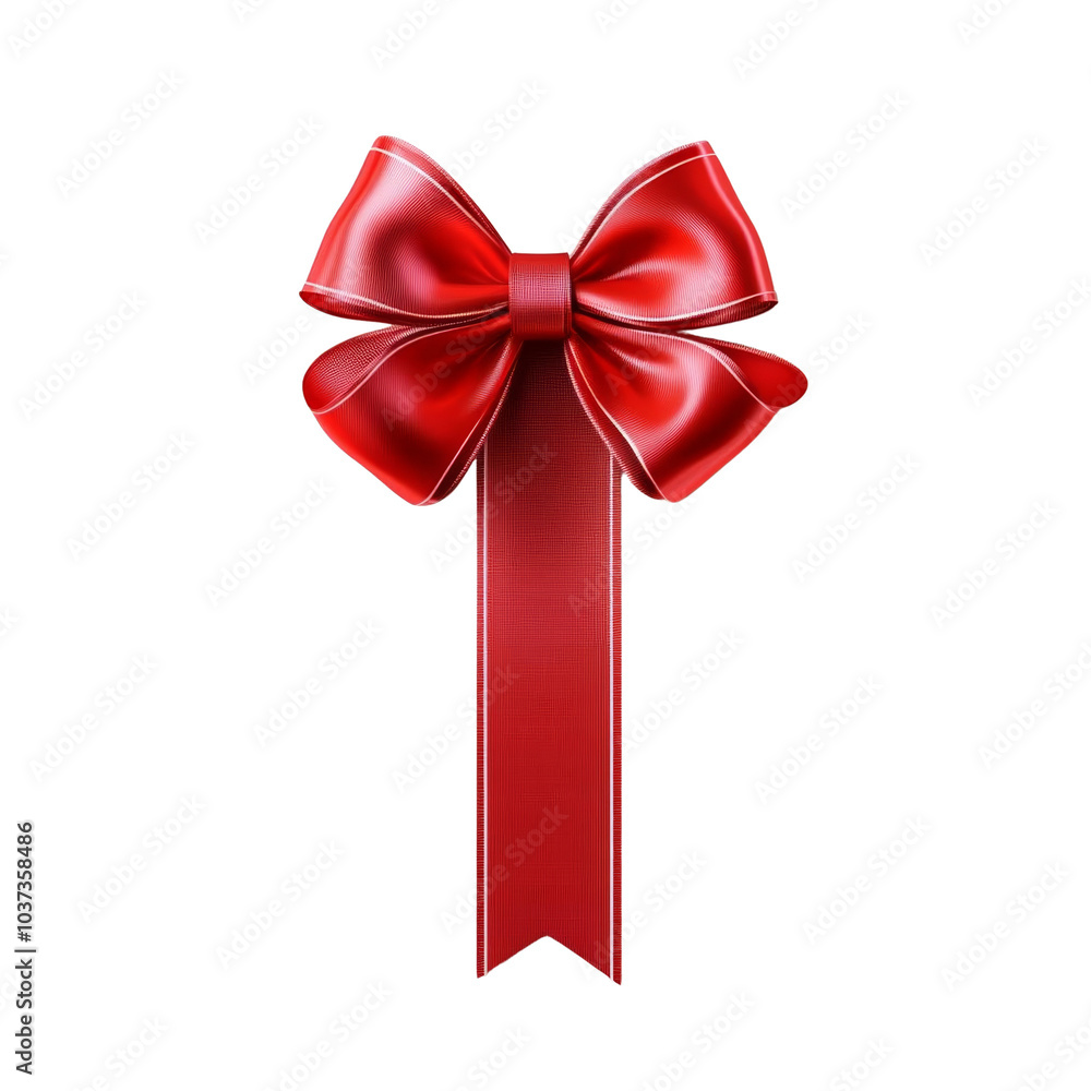 Red gift bow, white isolate background Red gift bow, white isolate background
