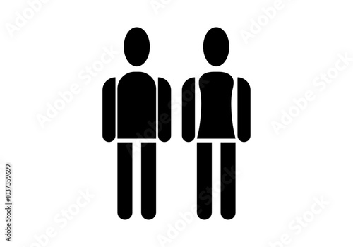 Icono de pareja heterosexual, chico y chica