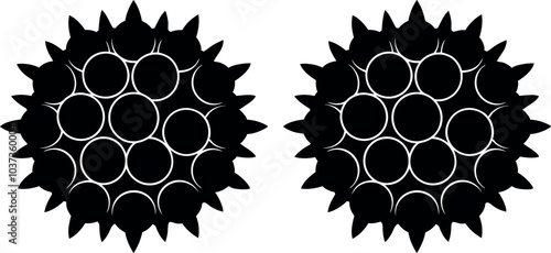 Barnacle cluster silhouette vector.