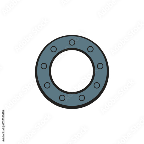 Logo Template ship porthole design vector flat modern isolated illustration