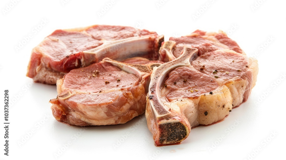 Pork chops isolated on a white background Pork chops isolated on a white background