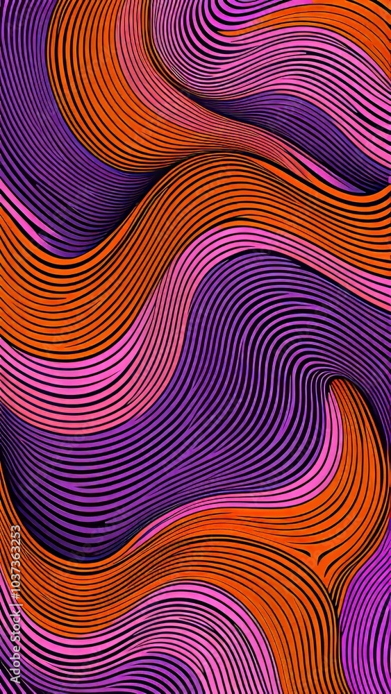 Fototapeta premium Seamless pattern with fluid curved lines