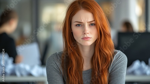 Wallpaper Mural Tired and Worried Female Facing Challenges Torontodigital.ca