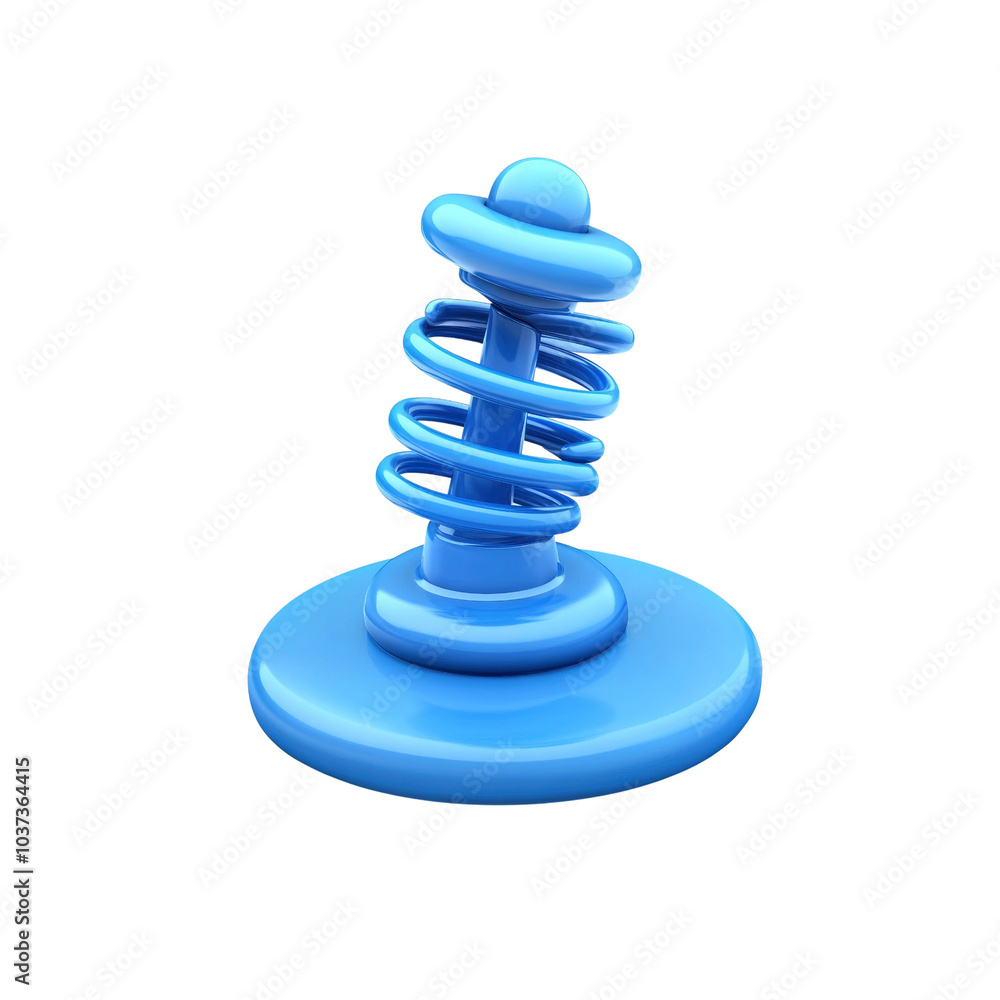 Abstract Blue Spring Toy Isolated on White Background Abstract Blue Spring Toy Isolated on White Background