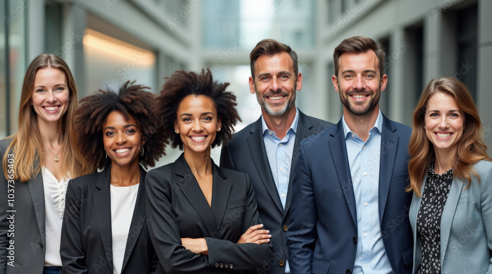Diverse Group of Professional Business Team in Bright Office Environment - Leadership, Teamwork, and Collaboration Diverse Group of Professional Business Team in Bright Office Environment - Leadership, Teamwork, and Collaboration
