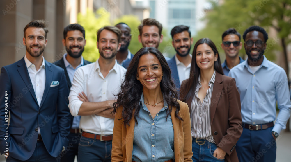 Diverse Group of Professional Business Team in Bright Office Environment - Leadership, Teamwork, and Collaboration Diverse Group of Professional Business Team in Bright Office Environment - Leadership, Teamwork, and Collaboration