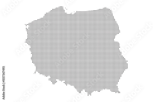 Poland map with dotted pattern
