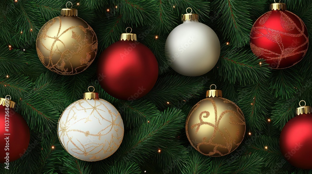 Naklejka premium Christmas decoration pattern.