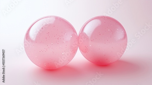 Aesthetic Minimalism with Translucent Pink Spheres