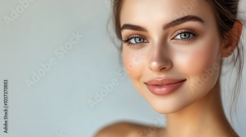 Close-Up Portrait of a Woman with Natural Beauty