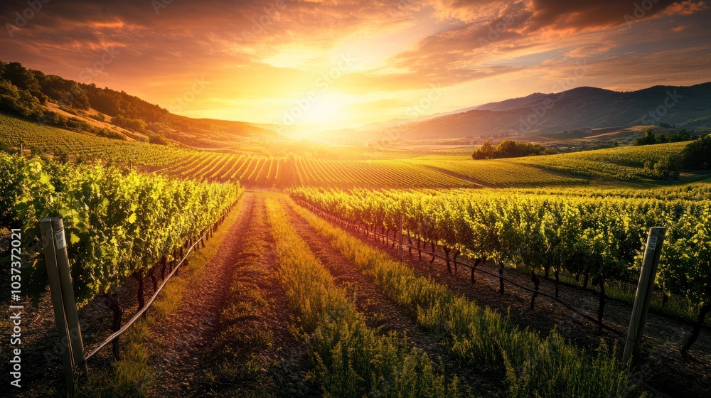 Vineyard Sunset Vineyard Sunset