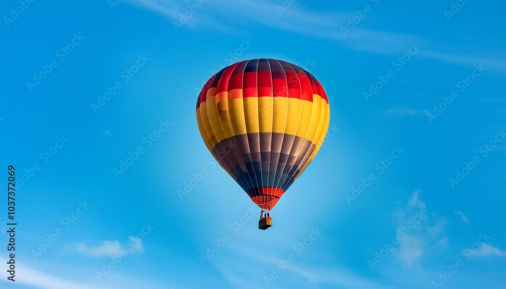 vividly colored hot air balloon peacefully ascends into the clear blue sky evoking feelings of freedom and excitement vividly colored hot air balloon peacefully ascends into the clear blue sky evoking feelings of freedom and excitement