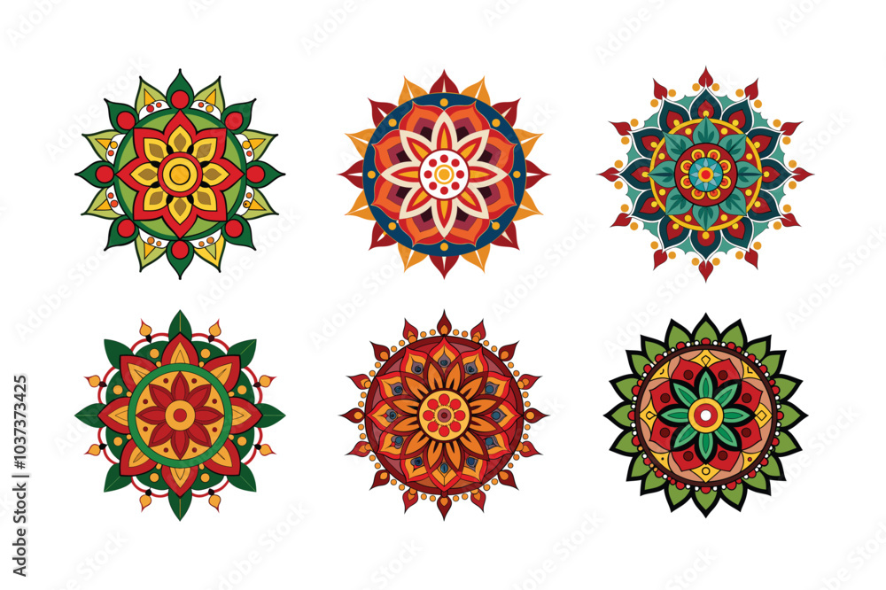 Set of Beautiful mandala vector illustration. Set of Beautiful mandala vector illustration.