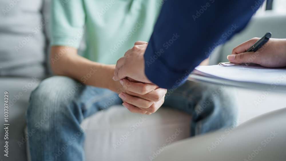 Professional psychotherapy Taking Note During Appointment Patient discussing mental health issues with psychologist mental health. Professional psychotherapy Taking Note During Appointment Patient discussing mental health issues with psychologist mental health.
