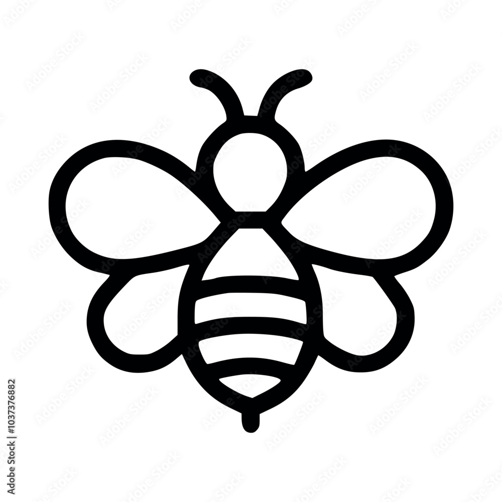 Bee icon symbolizing nature, honey, and pollination Bee icon symbolizing nature, honey, and pollination