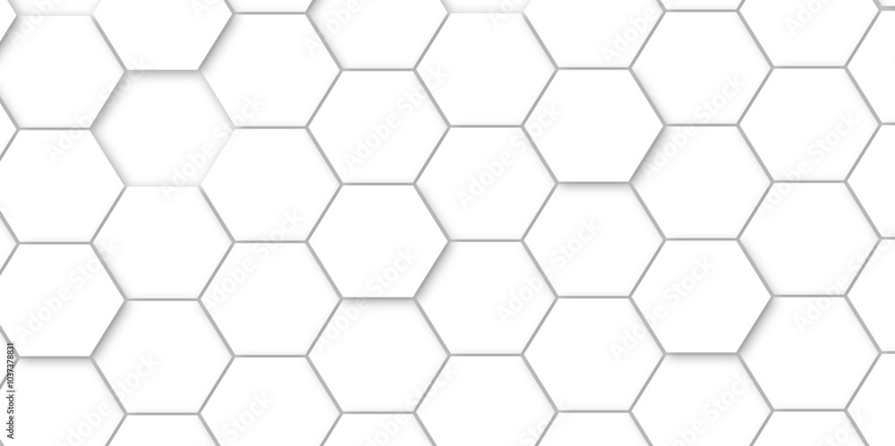 Minimal vector white hexagon honeycomb texture. Hexagonal shape structure light seamless geometric background. Surface polygon pattern with glowing hexagon paper texture and futuristic . Minimal vector white hexagon honeycomb texture. Hexagonal shape structure light seamless geometric background. Surface polygon pattern with glowing hexagon paper texture and futuristic .